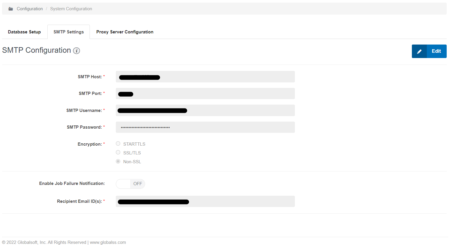 SMTP Settings